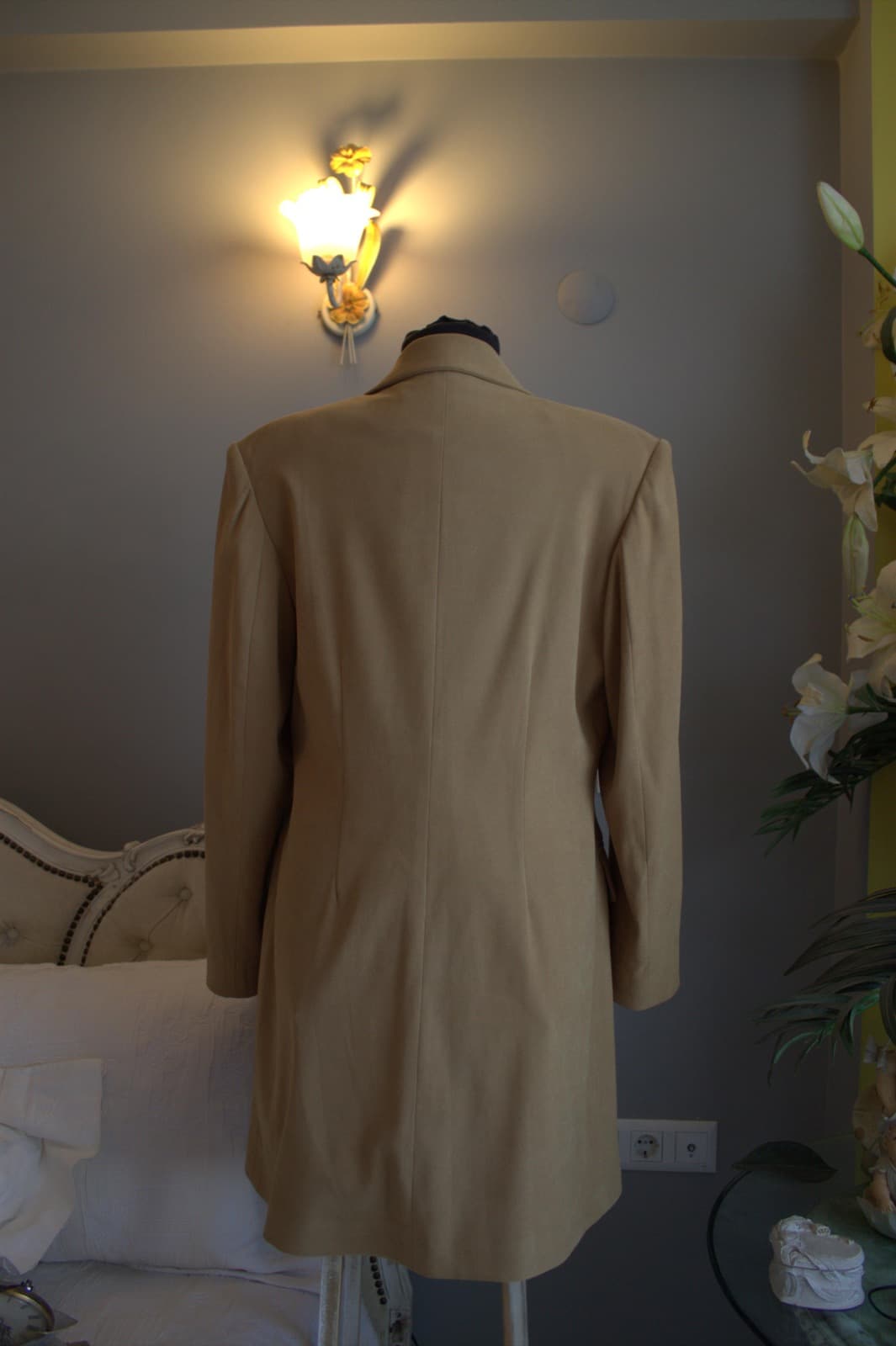 Acar camel renk uzun vintage blazer