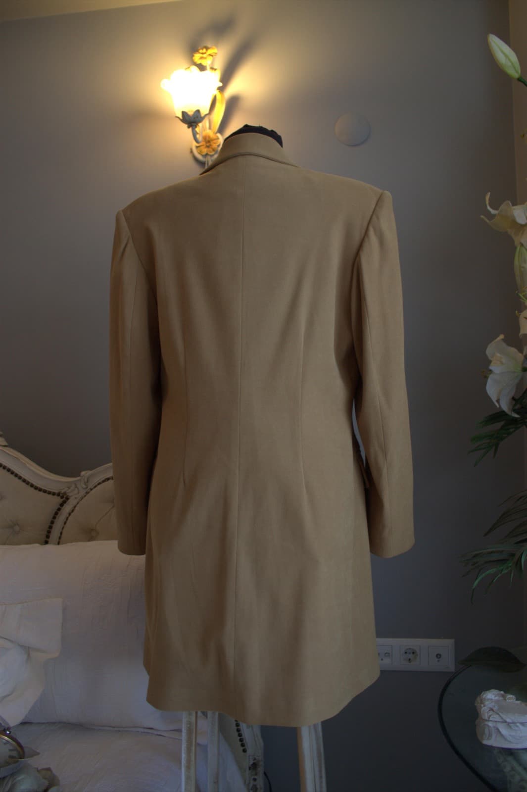 Acar camel renk uzun vintage blazer